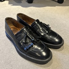 Men’s Black Leather Agnes B 6609 Loafers Size 43