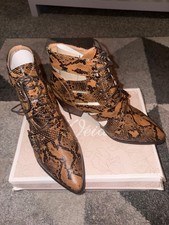 ladies snake skin ankle boots