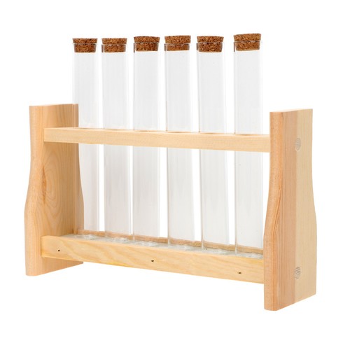Wooden test tube rack with - wooden,