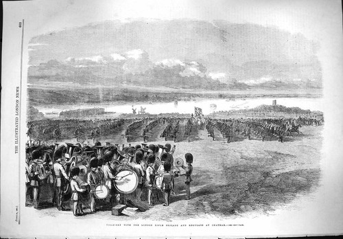 Original old antique print - old,