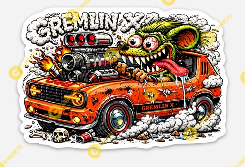 Muscle car amc gremlin sticker - muscle,