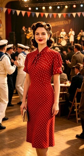 Vintage 1940s 50s - , red