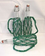 Set of 3 Hanging Nautical Macrame Decorative Glass Kilner Style Clip Top Bottle