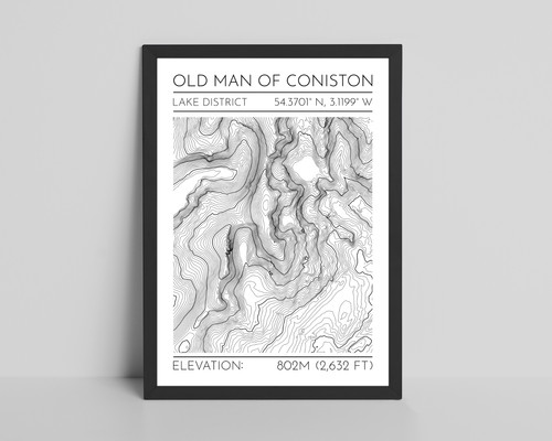 Old man coniston contour - old,
