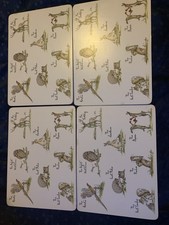 Set of 4 Cork-Backed Placemats and Matching Coasters Floral Theme Home Kitchen