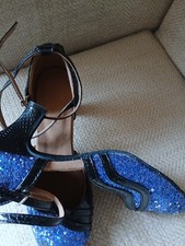 Blue glitter and black - glitter,