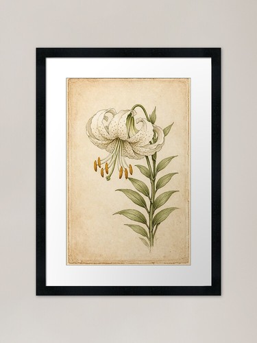 Vintage botanical lily - vintage,