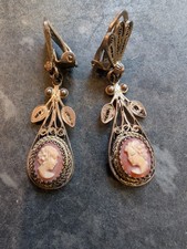 Pair of Silver Cameo Earrings