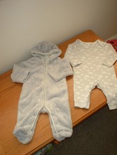 LITTLE WHITE COMPANY BABY BOY/GIRL SLEEPSUIT & SNOWSUIT - 3 - 6 MTHS - EXC CON