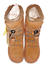 Fitflop Original Mukluk Moc Lace Up Fury Mid-Calf Chestnut Suede Boots Size 5