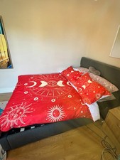 Double Ottoman Storage Bed – Grey Upholstered with Mattress & Cover