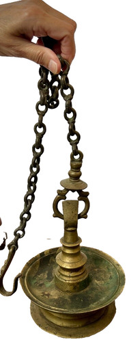 Antique bronze temple - bronze, lamp