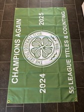 CELTIC CHAMPIONS FLAG 24/25 5x3 BRAND NEW CELTIC 55 TITLES CHAMPIONS FLAG 5x3