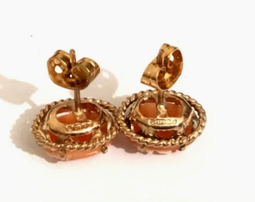 9ct gold cameo - gold, earrings