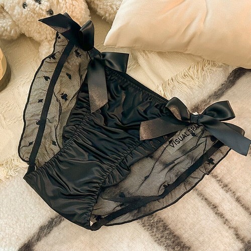 Ruffled satin silk knickers - satin,