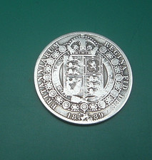 GB UK  Queen Victoria.  1889 Silver (.925) Half Crown .  Very Good  KM# 764