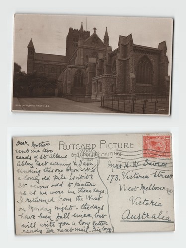 Postcard albans abbey se - postcard,