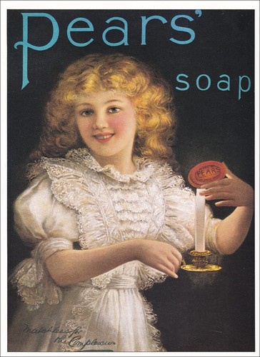 Vintage pears soap poster - ad,