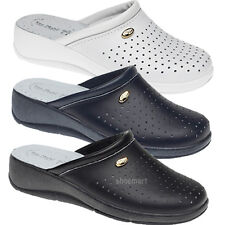 Womens Nurse Mules Hospital Kitchen Sandals Clogs Closed Toe Wedge Shoes Sizes
