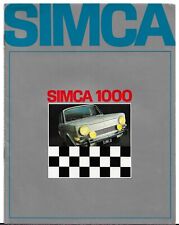 Simca 1000 1968-69 UK Market Sales Brochure LS GL GLS Special