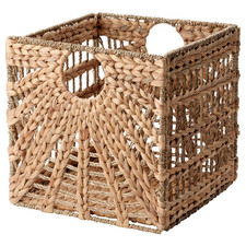 New LUSTIGKURRE Basket Natural Water Hyacinth Seagrass Storage Box 32x33x32cm