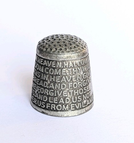 Vintage solid pewter thimble - solid,