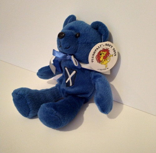 Football mascot blue teddy - mascot,