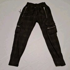 Represent Medium Tartan Check Green/Brown Cargo Pant Bottoms punk street 