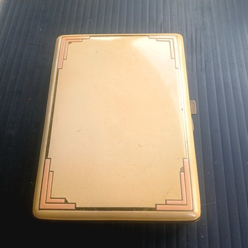 Art deco enamel vanity compact - deco,