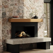 Solid oak beam fireplace - beam,