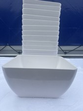 Square White Melamine Serving Bowl 21.5cm Square 11.5cm Deep 