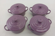 Le Creuset Mini Round Cocotte Casserole Dishes With Lids Purple Designs X 4