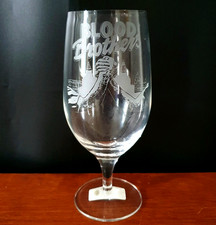 Rare Vintage 90's Blood Brothers Willy Russell Etched Stemmed Clear Beer Glass