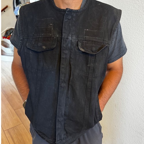 Mens black denim - mens, biker