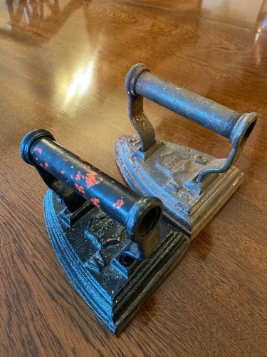 Pair victorian flat irons - pair,