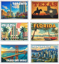 Various USA, Canada & Mexico Fun Jumbo Fridge Magnet - Holiday Souvenir Gift