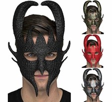 Devil Masquerade Mask Halloween Masked Ball Costume Fancy Dress Demon Horns