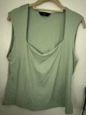 Green Top By F&F Size 16 Polyester & Elastane Used