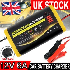 6A Car Battery Charger 12V Fast Charger Automatic Smart Pulse Repair AGM/GEL UK