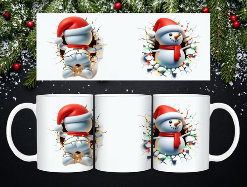 Christmas snowman mug - christmas,