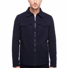New Mens Coat Wool Look Jacket