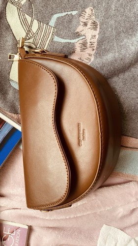 Brown saddle handbag - brown,