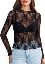 Women Sexy Lace T Shirt Tops