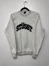 stussy Reworked Vintage Sweatshirt UnisexEmbroidered Spellout Logo Crew Neck