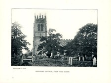 GRESFORD CHURCH, An Antique print, 1896. North of Wrexham