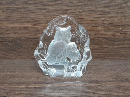 Glass owl crystal ornament - owl,