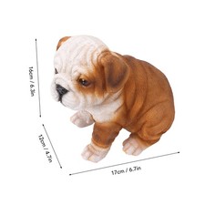 English Bulldog Puppy Statue Lifelike Resin Bulldog Sculpture For Garden Decor