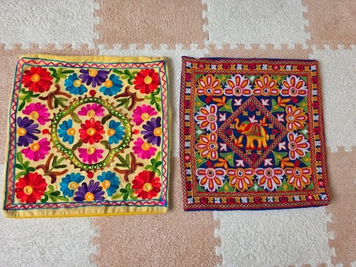Pair hand embroidered boho - embroidered,