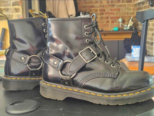 Martens black leather - black,