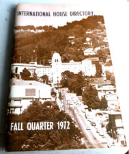 VINTAGE DIRECTORY UC BERKELEY CAL INTERNATIONAL HOUSE FALL 1972 w/STUDENT PICS